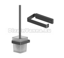 Набор Держатель WHITECROSS Cubo CU2460GM оружейная сталь + Ершик CU2470GM оружейная сталь