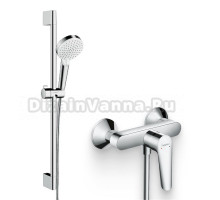 Душевой комплект Смеситель для душа Hansgrohe Logis E 71602000 + Гарнитур Crometta 1jet 900 26537400