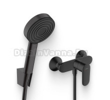 Душевой комплект Смеситель для душа Hansgrohe Vernis Blend 71640670 черный + Гарнитур Pulsify 105 1jet 24301670 1,25, матовый черный