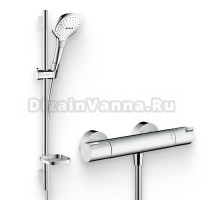 Душевой комплект Термостат Hansgrohe Ecostat 1001 CL ВМ 13211000 для душа + Гарнитур Raindance Select E 120 26620400