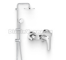 Душевой комплект Смеситель для душа Grohe Eurosmart 33555003 + Стойка New Tempesta 27389002