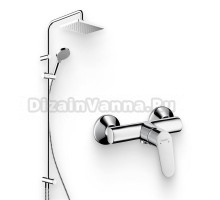 Душевой комплект Смеситель для душа Hansgrohe Focus E2 31960000 + Стойка Vernis Shape 26282000 Showerpipe 230 1jet Reno хром
