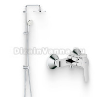 Душевой комплект Смеситель для душа Grohe BauEdge 23333000 + Стойка New Tempesta Rustic 26452001