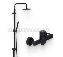 Душевой комплект Смеситель для душа Damixa Scandinavian Pure 362000300 черный + Стойка 936000300 черная матовая