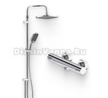 Душевой комплект Термостат Damixa Scandinavian Pure 366000000 для душа, хром + Стойка Gala 953000000 хром