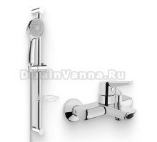 Душевой комплект Смеситель VitrA Matrix Solid S A42444EXP + Гарнитур Samba 3F A45680WSA