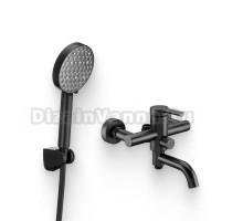Душевой комплект Смеситель Swedbe Diana 1035B черный матовый + Гарнитур Hermes 5133B черный матовый