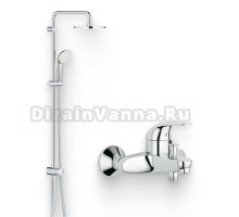 Душевой комплект Смеситель Grohe Euroeco 32743000 + Стойка New Tempesta Rustic 26452001