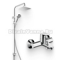 Душевой комплект Смеситель Hansgrohe Focus E2 31940000 + Стойка Vernis Shape 26282000 Showerpipe 230 1jet Reno хром