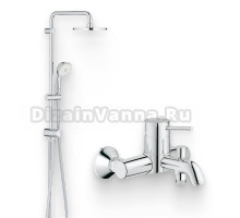 Душевой комплект Смеситель Grohe BauClassic 32865000 + Стойка New Tempesta Rustic 27399002