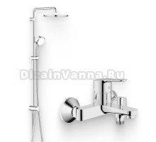 Душевой комплект Смеситель Grohe BauEdge 23334000 + Стойка Tempesta Cosmopolitan System 250 26675000