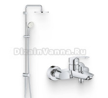 Душевой комплект Смеситель Grohe Eurosmart 33300003 + Стойка New Tempesta Rustic 26452001