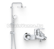 Душевой комплект Смеситель Grohe Eurosmart 33300003 + Стойка New Tempesta 27389002