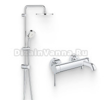 Душевой комплект Смеситель Grohe Essence New 33624001 + Стойка New Tempesta Cosmopolitan 27394002