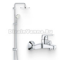 Душевой комплект Смеситель Grohe BauFlow 23601000 + Стойка New Tempesta Rustic 26452001