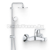 Душевой комплект Смеситель Grohe BauFlow 23601000 + Стойка New Tempesta 27389002