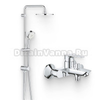 Душевой комплект Смеситель Grohe BauEdge 23604001 + Стойка New Tempesta Cosmopolitan 27394002