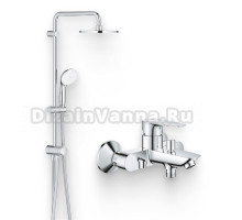 Душевой комплект Смеситель Grohe BauEdge 23604001 + Стойка New Tempesta 27389002