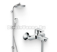 Душевой комплект Смеситель Hansgrohe Talis E 71740000 + Стойка Crometta S 240 1jet Showerpipe Rеno 27270000 EcoSmart