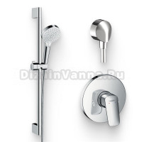 Душевой комплект Смеситель Hansgrohe Logis 71666000 С ВНУТРЕННЕЙ ЧАСТЬЮ + Гарнитур Crometta Vario 650 26532400 + Подключение FixFit Fixfit Е 27454000