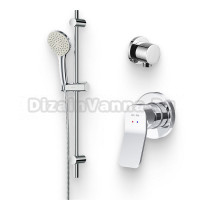 Душевой комплект Смеситель AM.PM X-Joy F85A65000 С ВНУТРЕННЕЙ ЧАСТЬЮ + Гарнитур Gem F0190000 хром + Подключение F0600E00