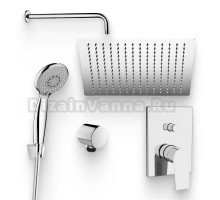Душевой комплект Смеситель Aquanet Static AF330-51C С ВНУТРЕННЕЙ ЧАСТЬЮ + Душевая лейка AF000-07C + Подключение AF000-11C хром + Душ Wasserkraft A118 + Кронштейн Lemark LM8029C