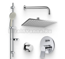 Душевой комплект Смеситель AM.PM X-Joy F85A45000 с внутренней частью + Гарнитур Inspire V2.0 F0150A000 + Подключение F0600E00 + Душ Lemark LM8036C + Кронштейн LM8029C