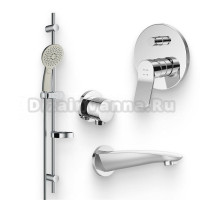 Душевой комплект Смеситель AM.PM X-Joy F85A45000 с внутренней частью + Гарнитур Inspire V2.0 F0150A000 + Подключение F0600E00 + Излив Like F8070000 для ванны