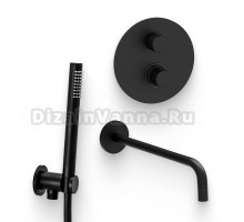 Душевой комплект Термостат Paffoni Light LIQ018NO С ВНУТРЕННЕЙ ЧАСТЬЮ, для ванны с душем + Гарнитур Master ZDUP094NO + Излив ZBOC045NO