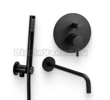 Душевой комплект Смеситель Paffoni Light LIG015NO С ВНУТРЕННЕЙ ЧАСТЬЮ + Гарнитур Master ZDUP094NO + Излив ZBOC045NO