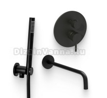 Душевой комплект Смеситель Paffoni Light LIG018NO С ВНУТРЕННЕЙ ЧАСТЬЮ + Гарнитур Master ZDUP094NO + Излив ZBOC045NO