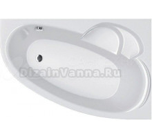 Акриловая ванна ALBA SPA Katrina 170x110 см, угловая, правая, пристенная, белая, асимметричная, на ножках, с сиденьем