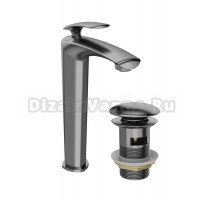 Смеситель для раковины STWORKI Гётеборг S03020GB + донный клапан SW-001GB вороненая сталь