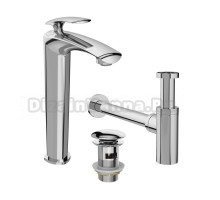 Комплект Смеситель STWORKI Гётеборг S03020CR хром + Сифон SD-001CR хром + Донный клапан SW-001CR хром