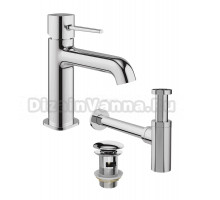 Комплект Смеситель STWORKI Эстерсунд S31010CR хром + Сифон SD-001CR хром + Донный клапан SW-001CR хром