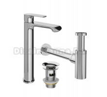 Комплект Смеситель STWORKI Копенгаген S42020CR хром + Сифон SD-001CR хром + Донный клапан SW-001CR хром