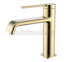 Смеситель для раковины шлифованное золото, AQUAme Asti AQM6410BG