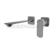 Смеситель для раковины на стену комплект, металл Gun Metal, AQUAme Asti AQM6315GM
