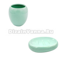 Набор Стакан Bath Plus Mint W-CE0082QA-TB + Мыльница W-CE0082QA-SD