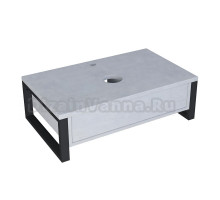 Тумба под раковину со столешницей 1MarKa Grunge Loft 70, бетон светлый