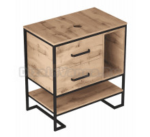 Тумба под раковину со столешницей 1MarKa Grunge Loft 80, напольная, дуб вотан -