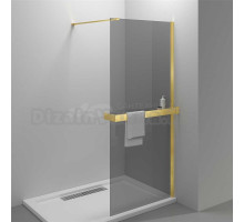 Душевая перегородка Vincea Walk-in HR VSW-4HR900CGG 90 см, профиль брашированное золото, стекло тонированное