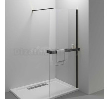 Душевая перегородка Vincea Walk-in HR VSW-4HR900CLB 90 см, профиль матовый черный, стекло прозрачное