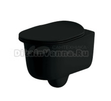 Унитаз подвесной ArtCeram Chic Rimless с микролифтом, матовый черный, петли хром