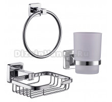 Набор Мыльница Fashun A26 A2602-1 хром + Стакан A2606 хром + Полотенцедержатель A2604 хром