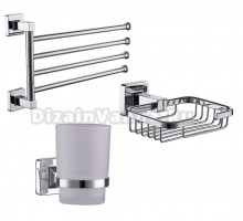 Набор Мыльница Fashun A26 A2602-1 хром + Стакан A2606 хром + Полотенцедержатель A2614 хром