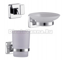 Набор Мыльница Fashun A26 A2602 хром + Стакан A2606 хром + Крючок A2605-1 хром