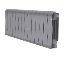 Радиатор биметаллический Royal Thermo Infinity V 300 14 секций, нижнее подключение, Silver Satin