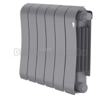 Радиатор биметаллический Royal Thermo Infinity V 300 6 секций, нижнее подключение, Silver Satin