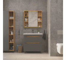 Мебель для ванной комнаты SanStar Diva 80 дуб вотан, графит софт, раковина Миранда 80